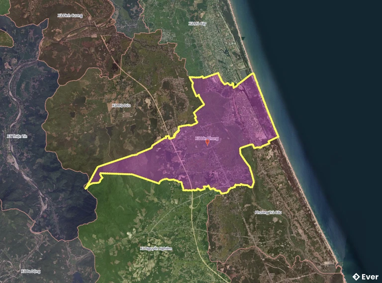 Bản đồ xã Lân Phong, Quảng Ngãi sau sáp nhập