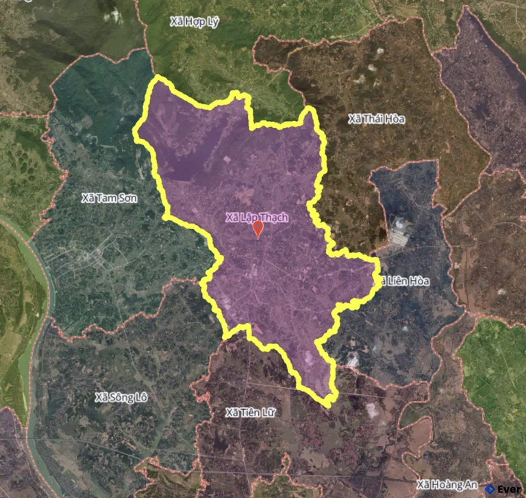 Bản đồ xã Lập Thạch, Phú Thọ sau sáp nhập