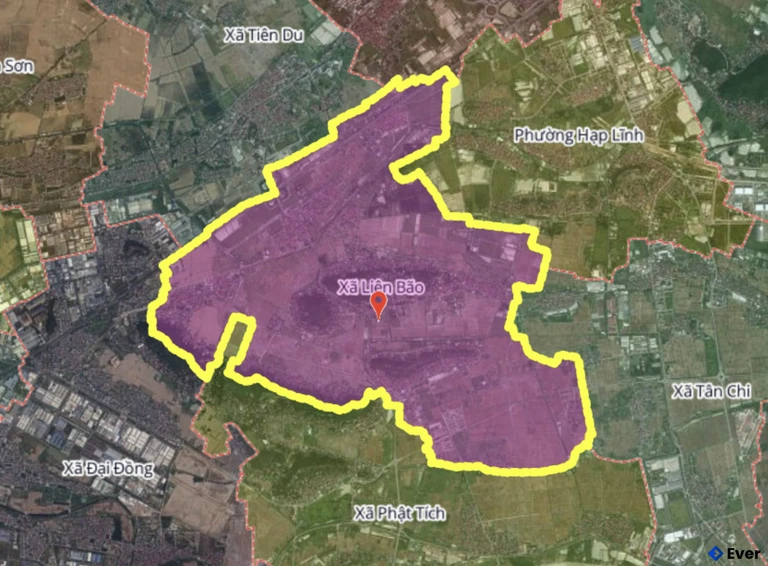Bản đồ xã Liên Bão, Bắc Ninh sau sáp nhập