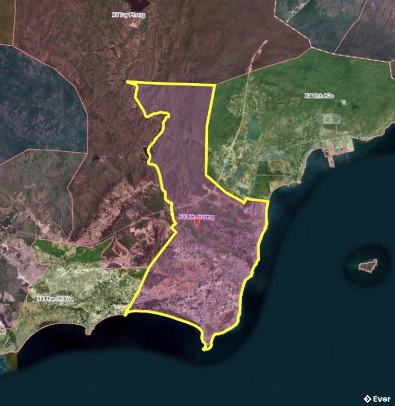 Bản đồ xã Liên Hương, Lâm Đồng sau sáp nhập