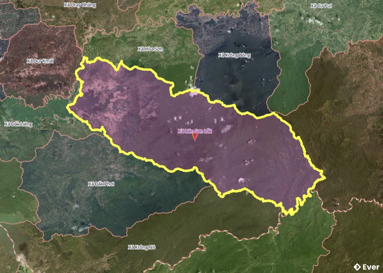 Bản đồ xã Liên Sơn Lắk, Đắk Lắk sau sáp nhập