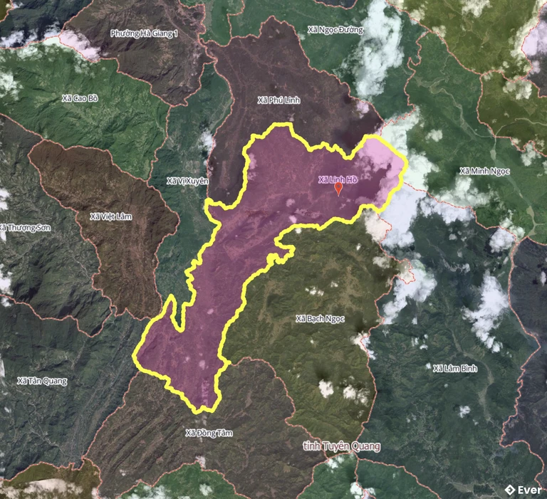 Bản đồ xã Linh Hồ, Tuyên Quang sau sáp nhập