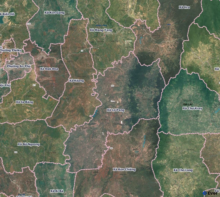 Bản đồ xã Lơ Pang, Gia Lai sau sáp nhập