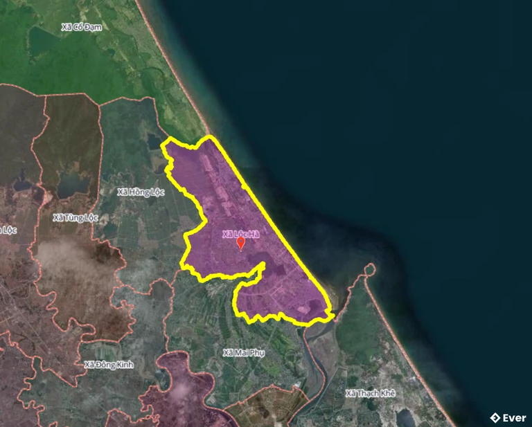 Bản đồ xã Lộc Hà, Hà Tĩnh sau sáp nhập