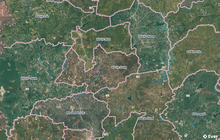 Bản đồ xã Lộc Hưng, Đồng Nai sau sáp nhập