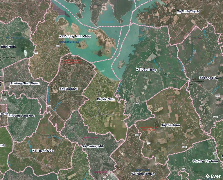 Bản đồ xã Lộc Ninh, Tây Ninh sau sáp nhập