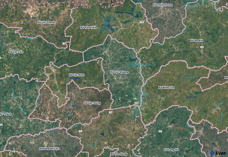 Bản đồ xã Lộc Quang, Đồng Nai sau sáp nhập