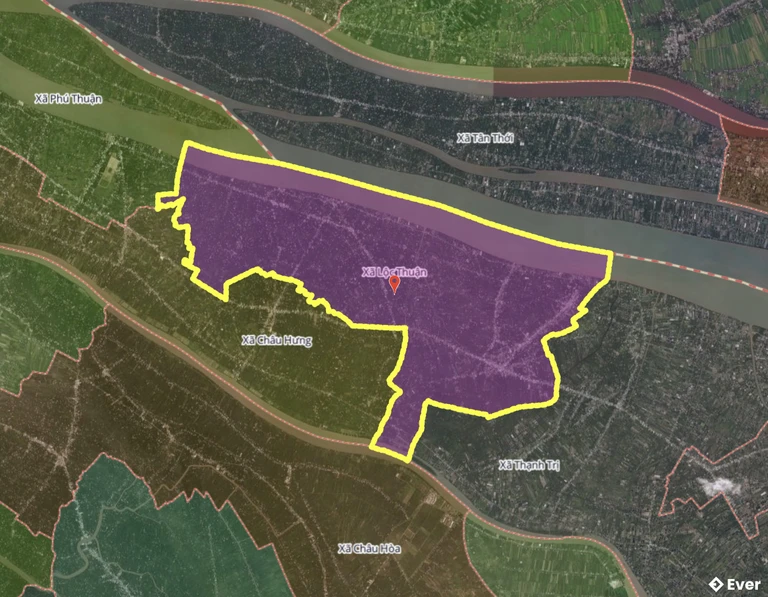 Bản đồ xã Lộc Thuận, Vĩnh Long sau sáp nhập