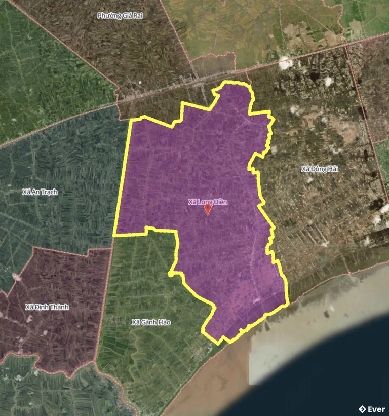 Bản đồ xã Long Điền, Cà Mau sau sáp nhập