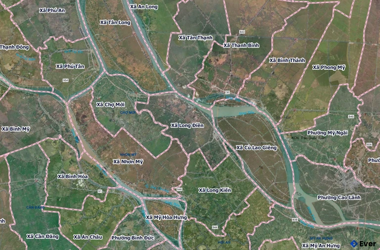 Bản đồ xã Long Điền sau sáp nhập