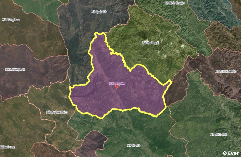 Bản đồ xã Long Hẹ, Sơn La sau sáp nhập