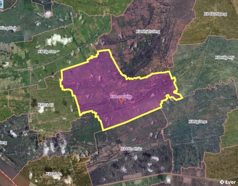 Bản đồ xã Long Hiệp, Vĩnh Long sau sáp nhập