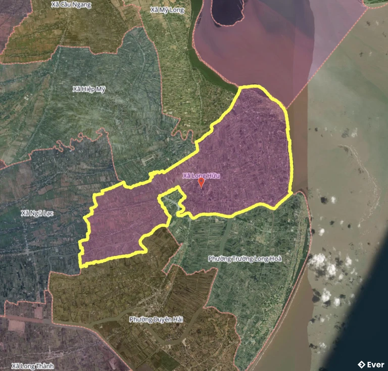 Bản đồ xã Long Hữu, Vĩnh Long sau sáp nhập