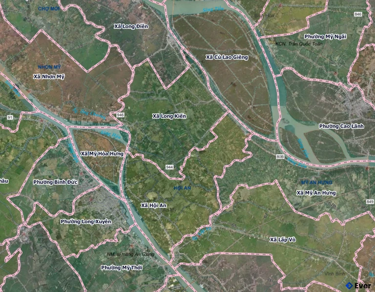 Bản đồ xã Long Kiến sau sáp nhập