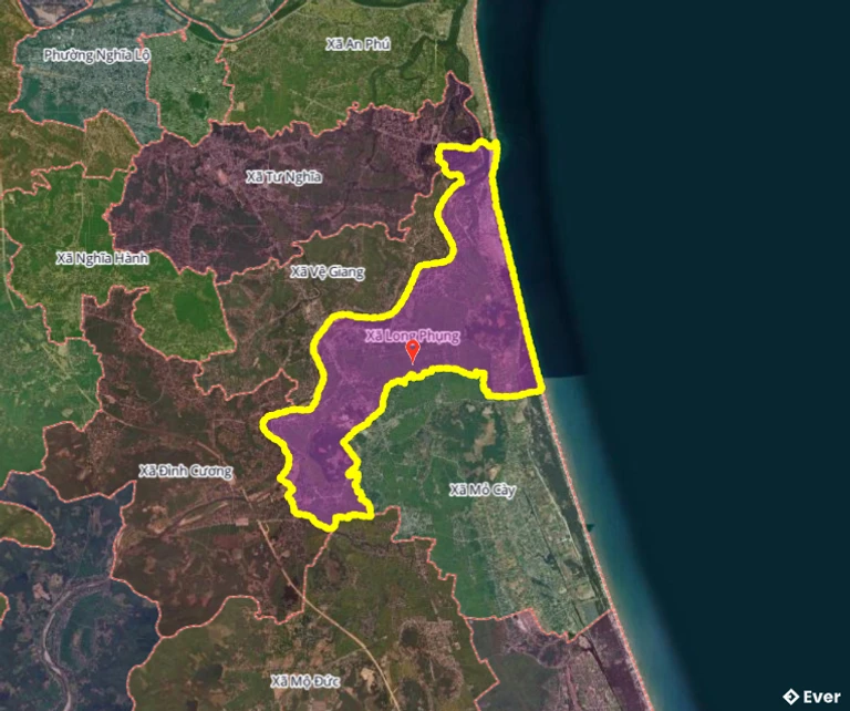 Bản đồ xã Long Phụng, Quảng Ngãi sau sáp nhập