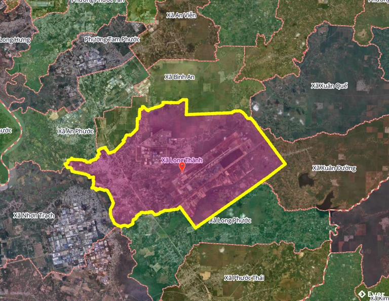 Bản đồ xã Long Thành, Đồng Nai sau sáp nhập