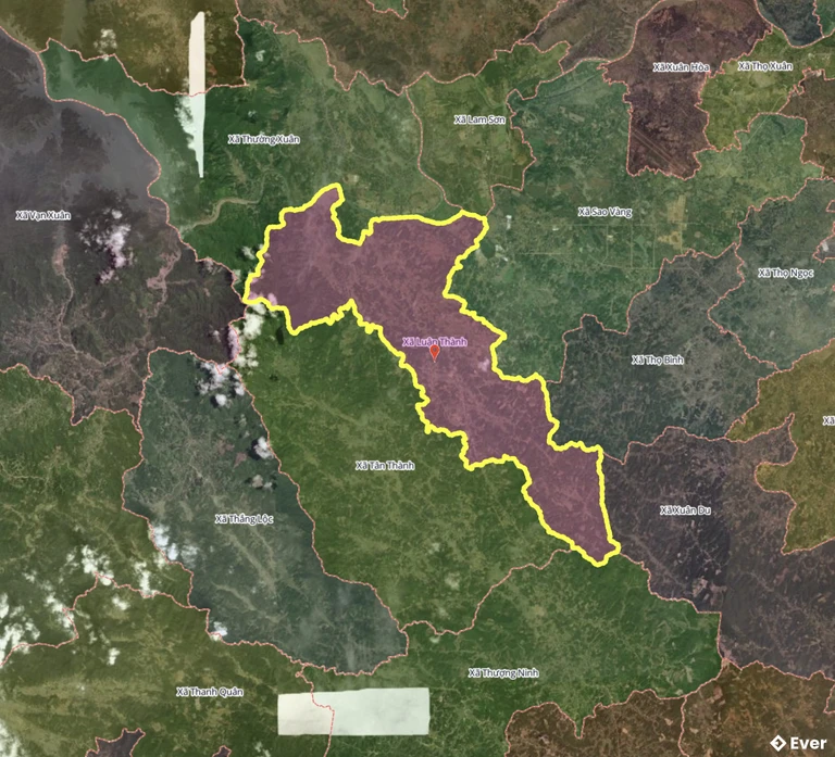 Bản đồ xã Luận Thành, Thanh Hóa sau sáp nhập