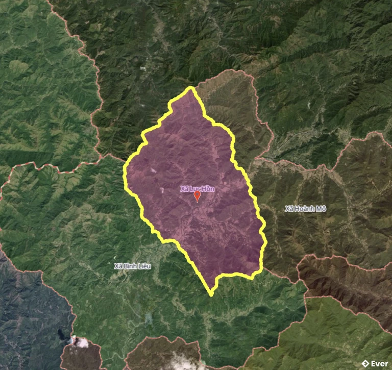 Bản đồ xã Lục Hồn sau sáp nhập