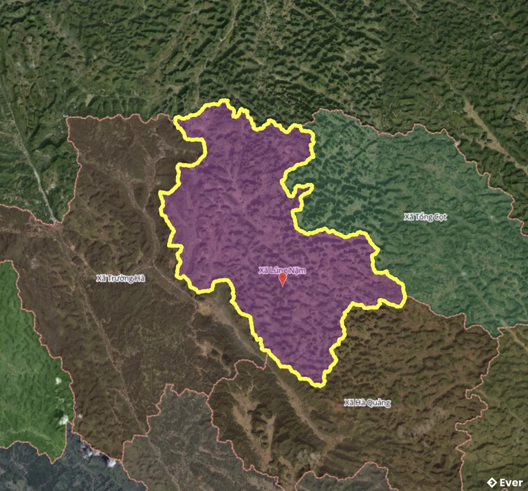 Bản đồ xã Lũng Nặm, Cao Bằng sau sáp nhập