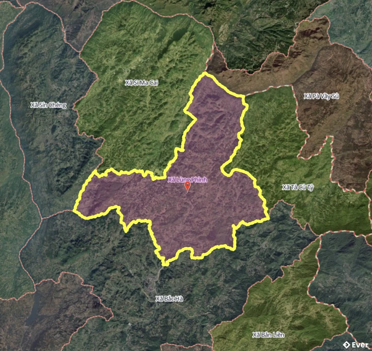 Bản đồ xã Lùng Phình, Lào Cai