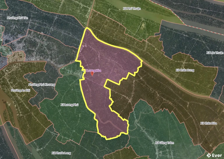 Bản đồ xã Lương Hòa, Vĩnh Long sau sáp nhập