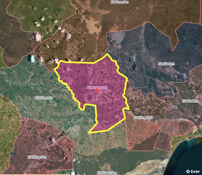 Bản đồ xã Lương Sơn, Lâm Đồng sau sáp nhập