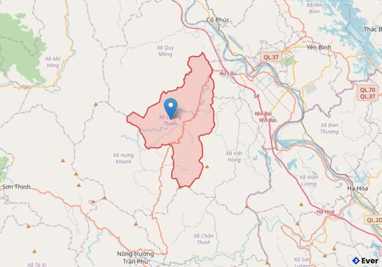 Bản đồ xã Lương Thịnh, Lào Cai