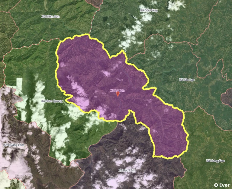 Bản đồ xã Lý Bôn, Cao Bằng sau sáp nhập