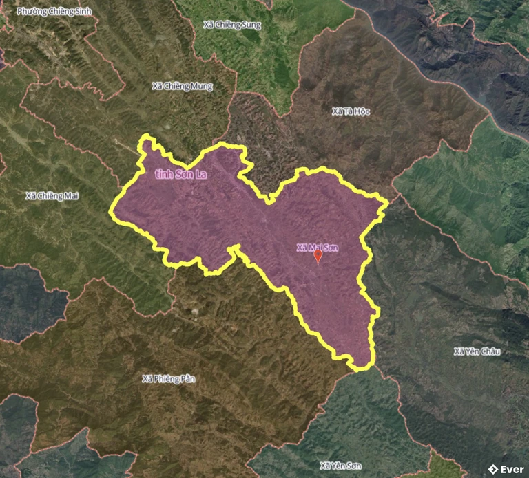 Bản đồ xã Mai Sơn, Sơn La sau sáp nhập