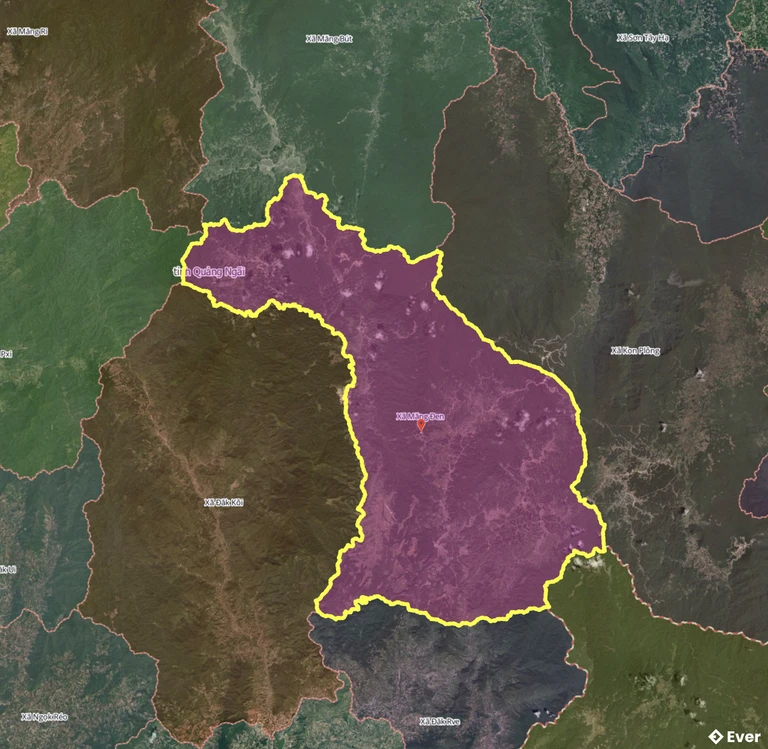 Bản đồ xã Măng Đen, Quảng Ngãi sau sáp nhập