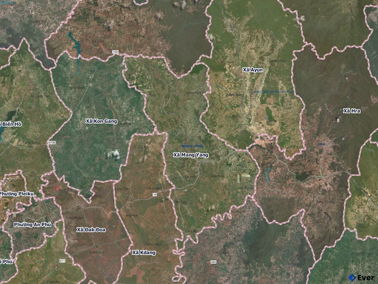 Bản đồ xã Mang Yang, Gia Lai sau sáp nhập