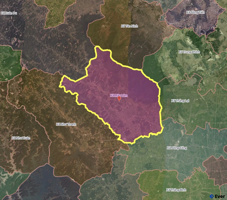 Bản đồ xã Mậu Lâm, Thanh Hóa sau sáp nhập