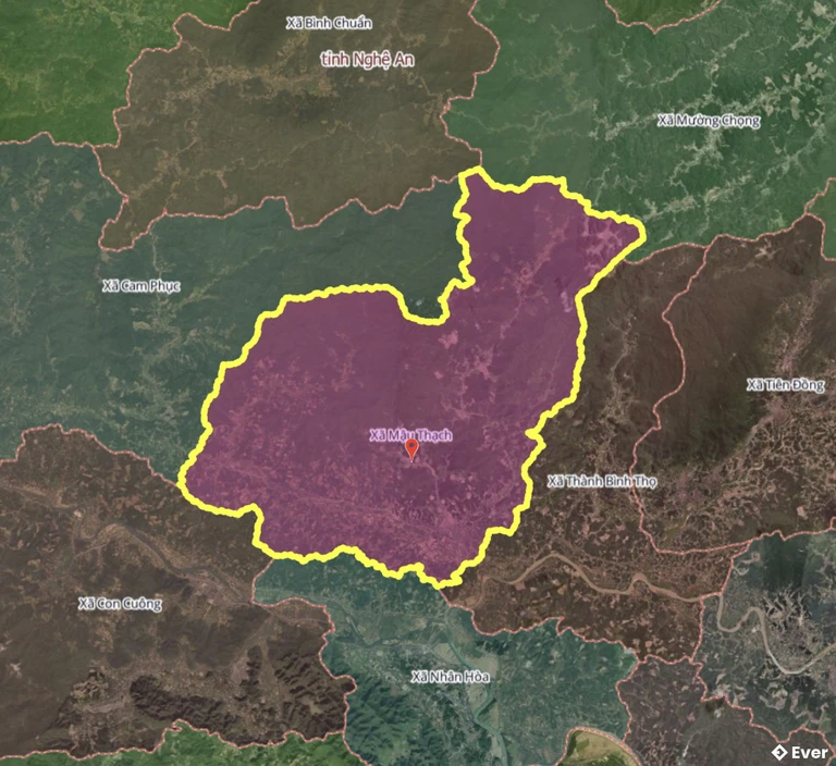 Bản đồ xã Mậu Thạch, Nghệ An sau sáp nhập