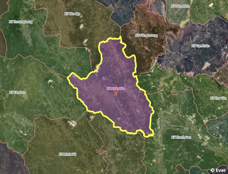 Bản đồ xã Minh Hòa, Phú Thọ sau sáp nhập