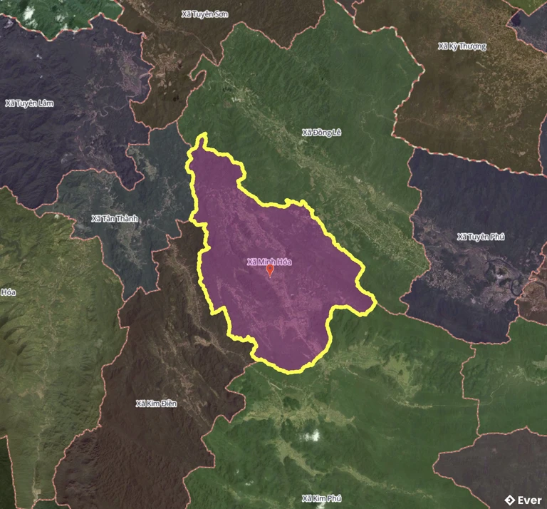 Bản đồ xã Minh Hóa, Quảng Trị sau sáp nhập