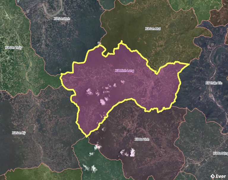 Bản đồ xã Minh Long, Quảng Ngãi sau sáp nhập