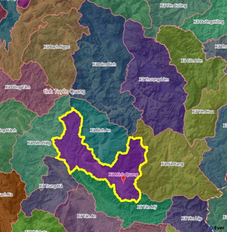 Bản đồ xã Minh Quang, Tuyên Quang sau sáp nhập
