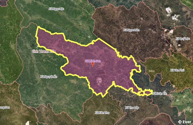 Bản đồ xã Minh Sơn, Thanh Hóa sau sáp nhập