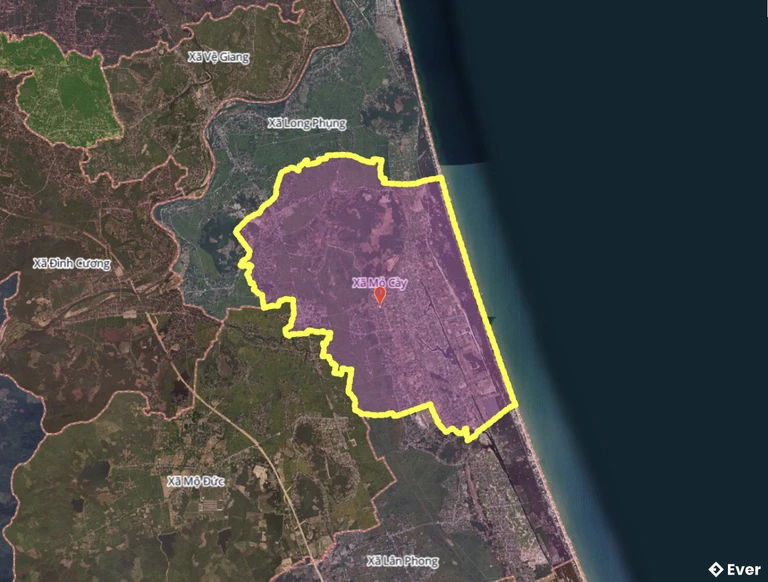 Bản đồ xã Mỏ Cày, Quảng Ngãi sau sáp nhập