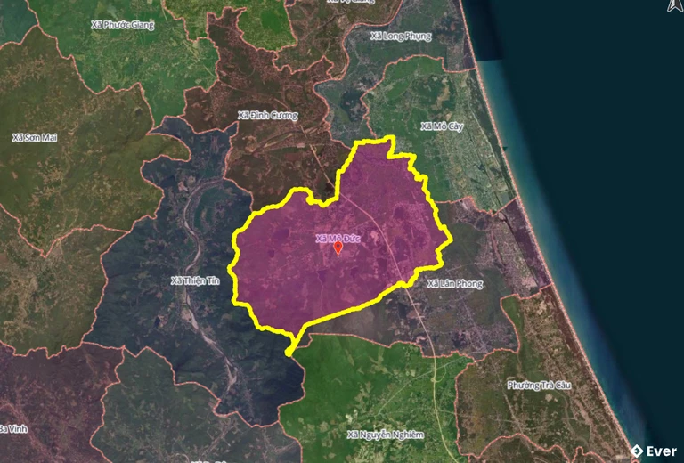 Bản đồ xã Mộ Đức, Quảng Ngãi sau sáp nhập