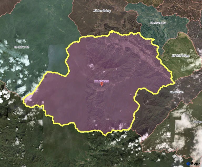 Bản đồ xã Môn Sơn, Nghệ An sau sáp nhập