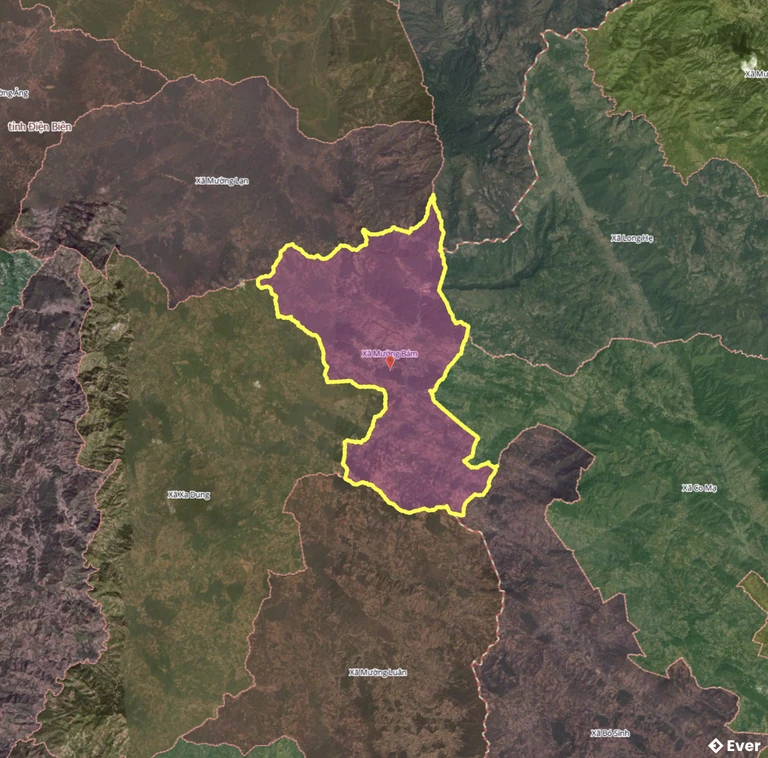 Bản đồ xã Mường Bám, Sơn La sau sáp nhập