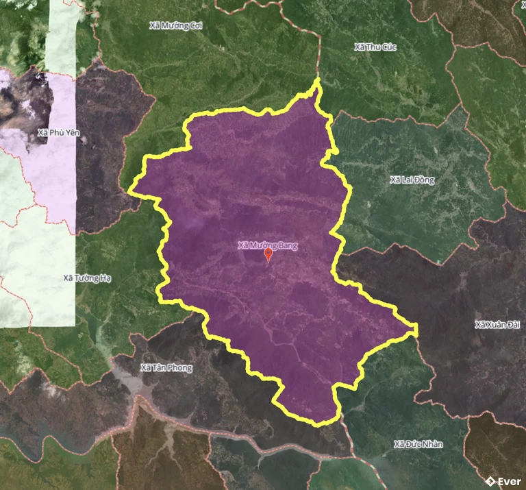 Bản đồ xã Mường Bang, Sơn La sau sáp nhập