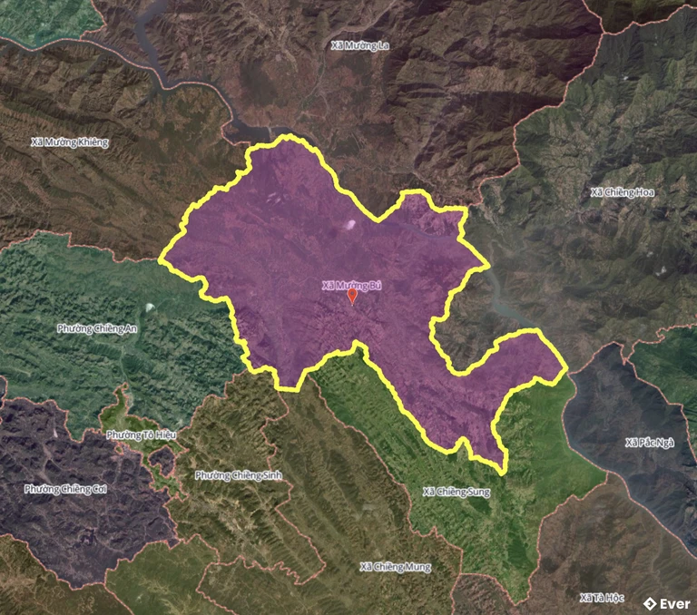 Bản đồ xã Mường Bú, Sơn La sau sáp nhập