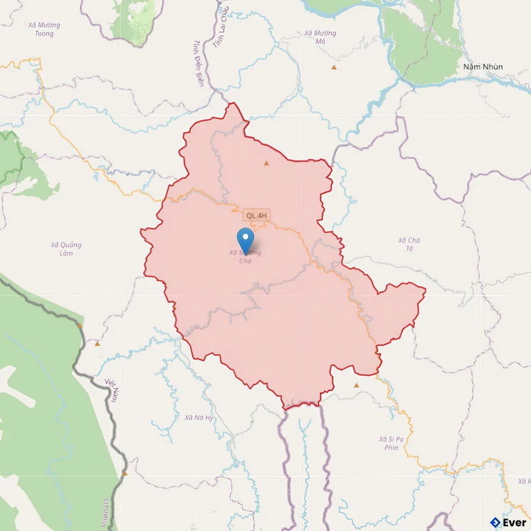 Bản đồ xã Mường Chà, Điện Biên sau sáp nhập