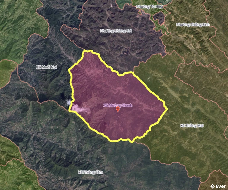 Bản đồ xã Mường Chanh, Sơn La sau sáp nhập