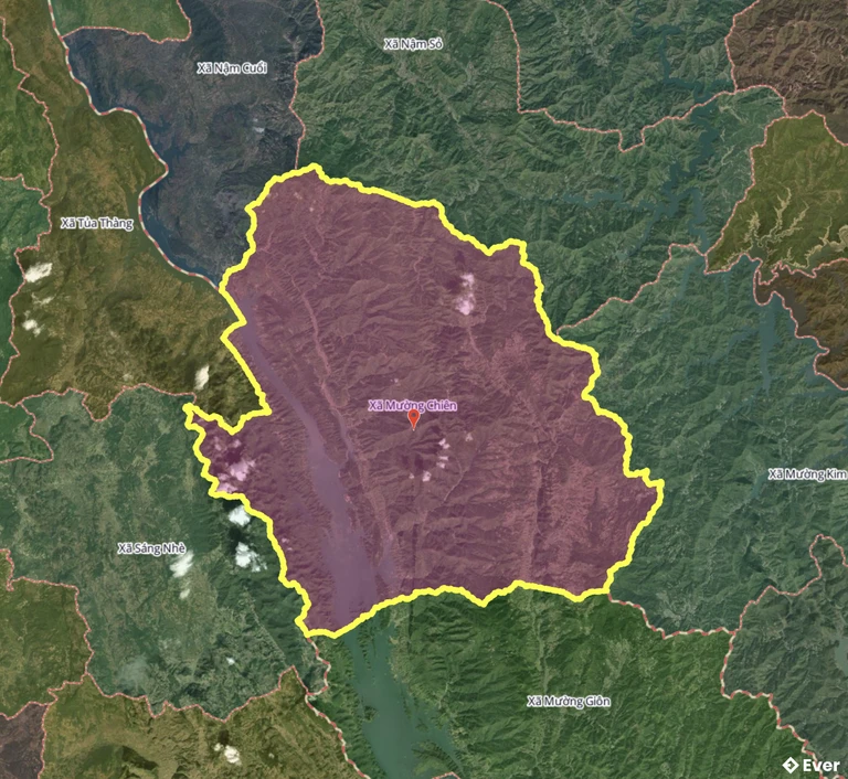 Bản đồ xã Mường Chiên, Sơn La sau sáp nhập