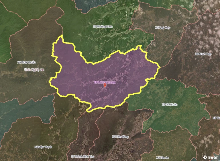 Bản đồ xã Mường Chọng, Nghệ An sau sáp nhập