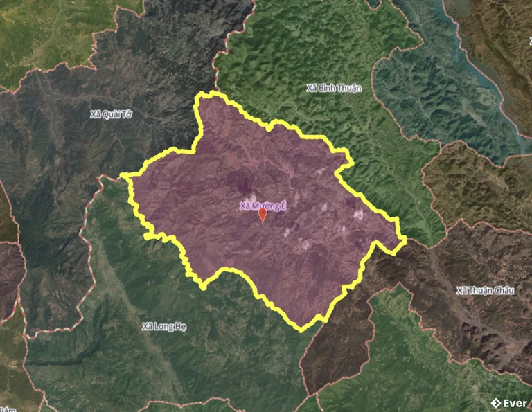 Bản đồ xã Mường É, Sơn La sau sáp nhập