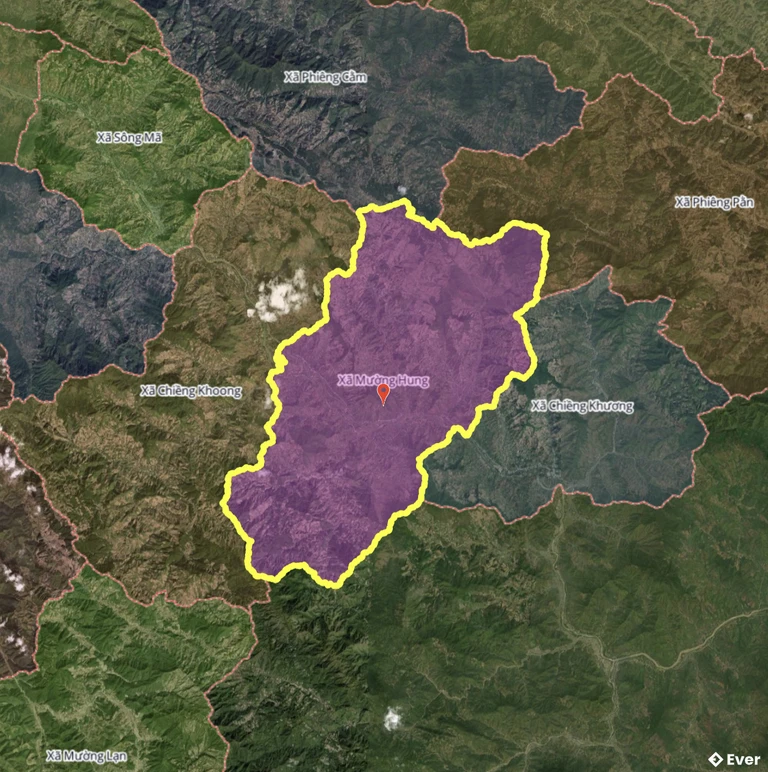 Bản đồ xã Mường Hung, Sơn La sau sáp nhập